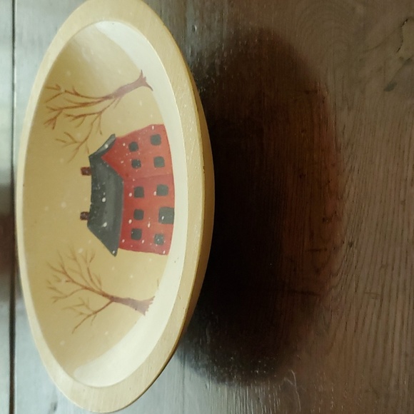 1990's Hand Painted (Local Artist) Wooden Bowl - Picture 8 of 8